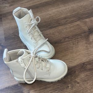 Tan combat boots for toddler girl